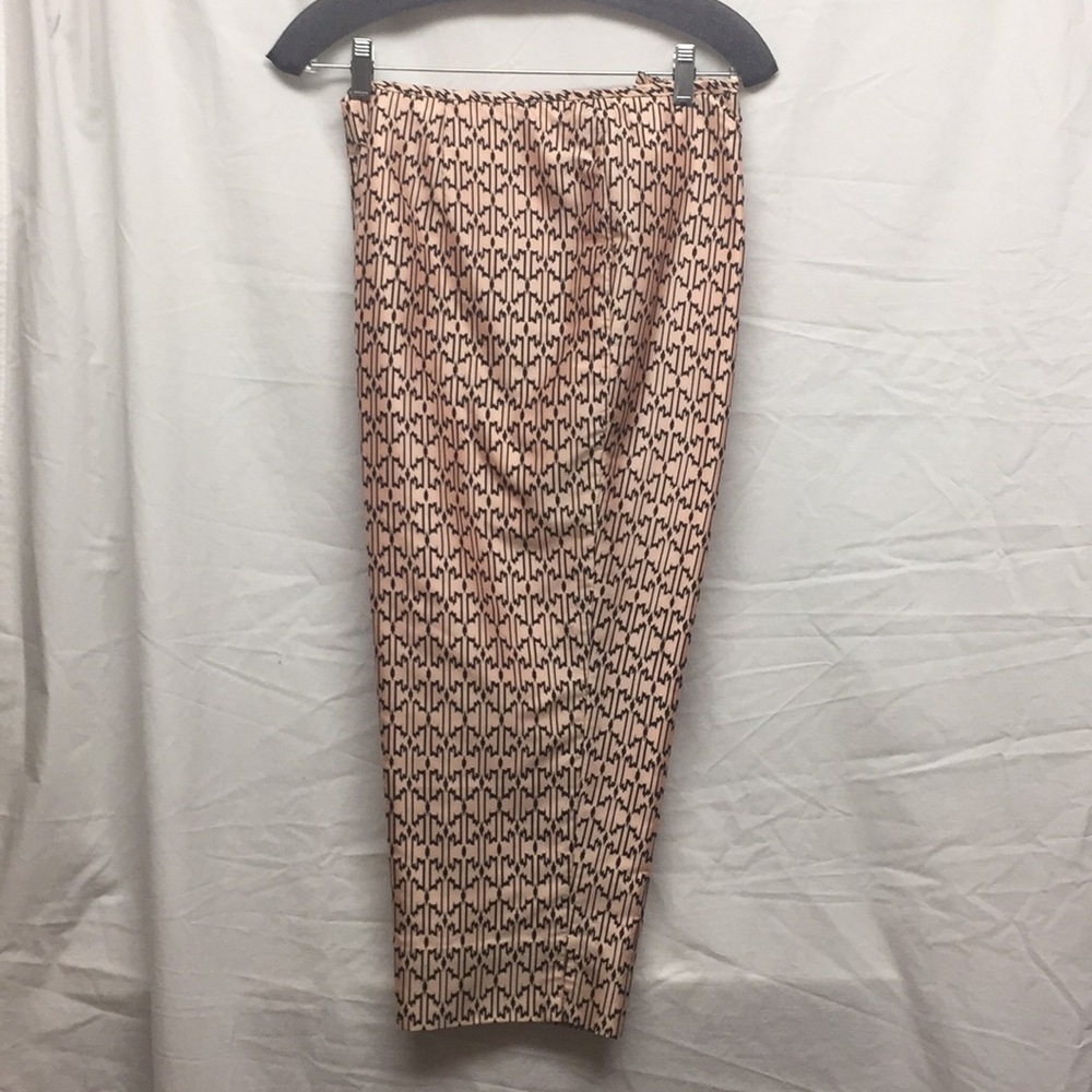 100%silk graphic print cropped pant